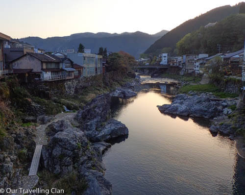 Sunset over River in Gujo HAchiman Gifu Japan