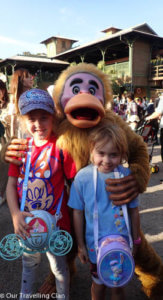 Meeting King Louie with both Popcorn holders at Tokyo Disney