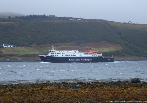 Calmac Ferry arriving in Uig Harbour Scotland