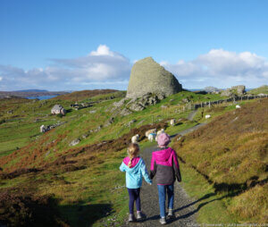 Visiting Dun Carloway Broch, Isle of Lewis, Outer Hebrides, Scotland