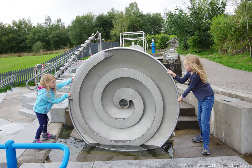 Water play area Falkirk Wheel Scotland