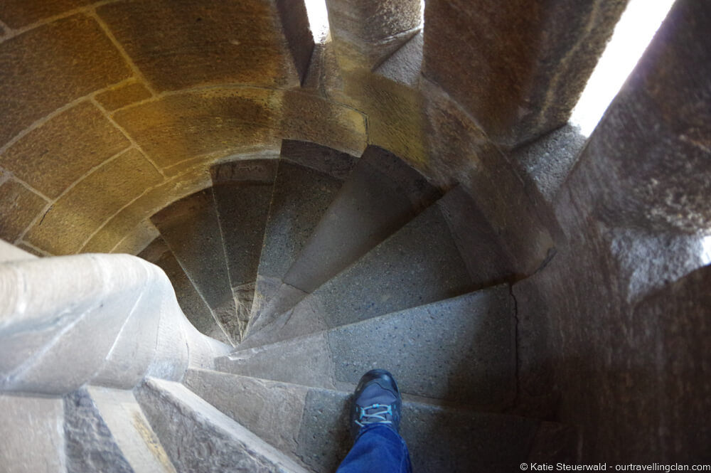 Stairs at Wallace monument Stirling Scotland